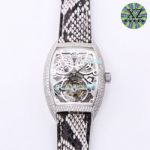 Copy Franck Muller Casablanc Skeleton Dial Diamond Case Tourbillon Watch